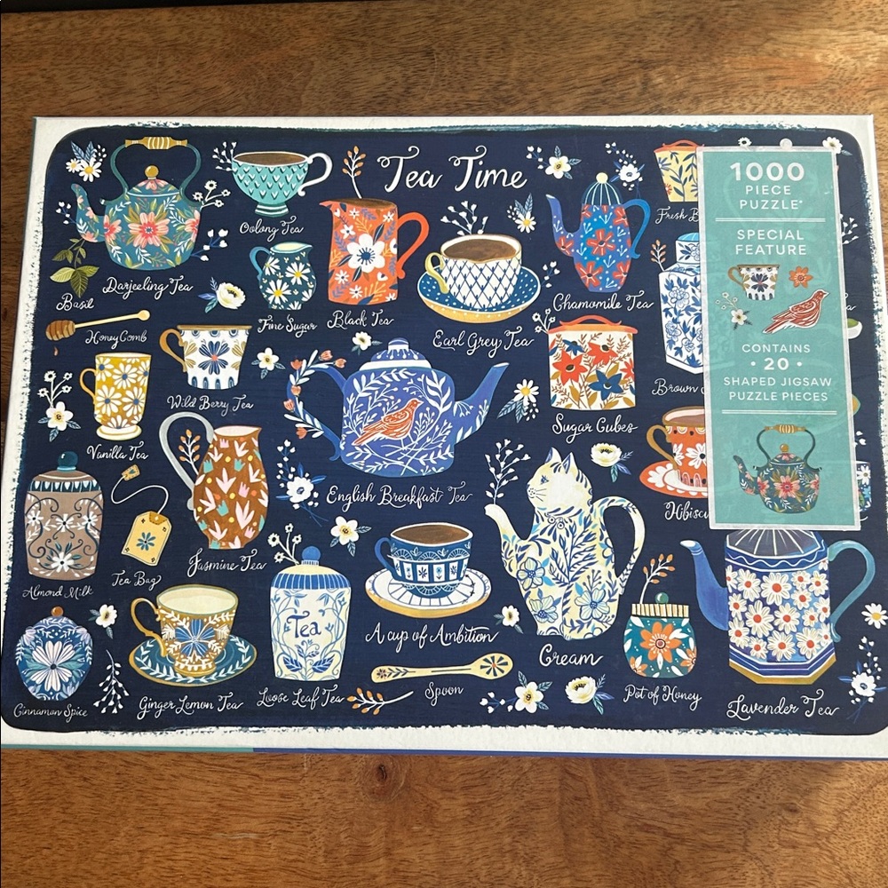 Tea Time 1000-Piece Jigsaw Puzzle - Navy Blue